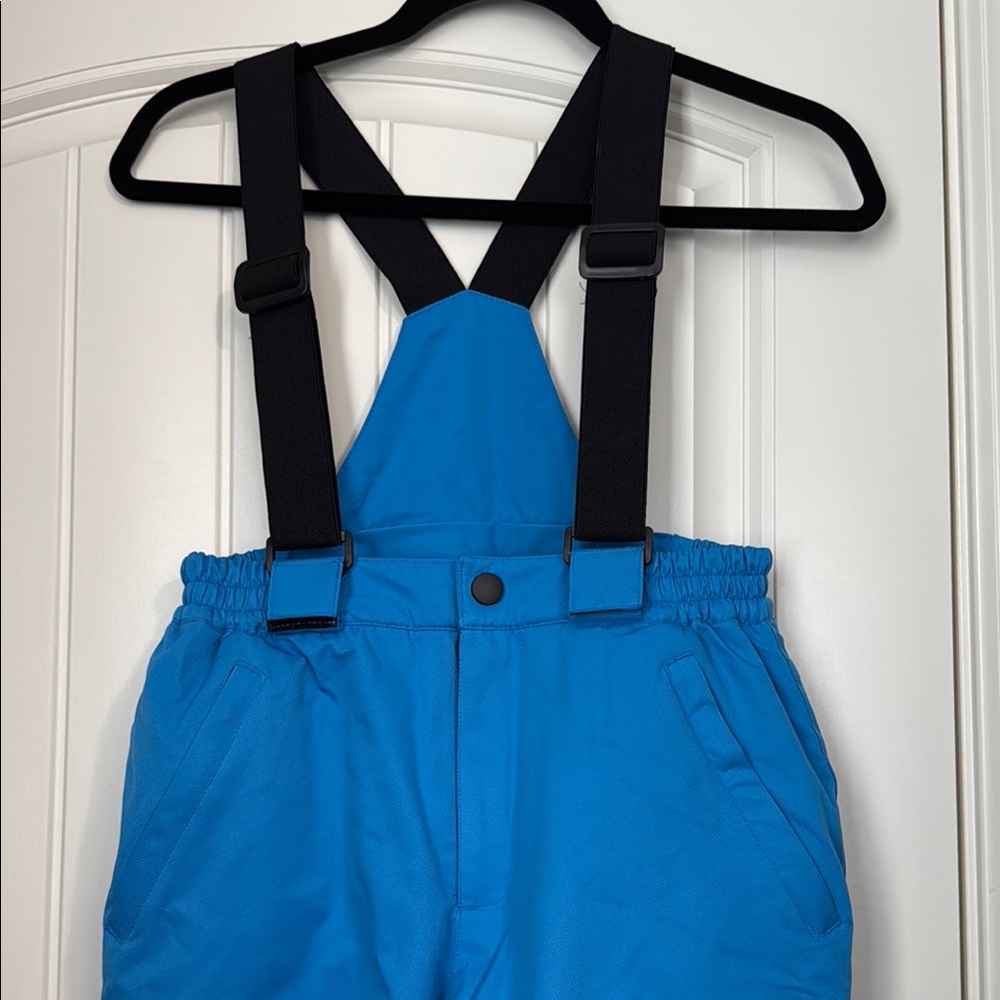 Blue Ski Overalls with Black Straps